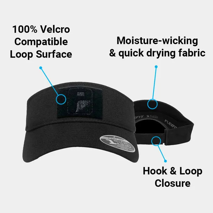 Pull Patch Visor Curved Bill Flexfit kasket sort