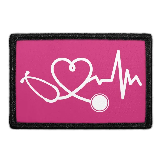 Pull Patch Healthcare Heartbeat Hot Pink patch med velcro