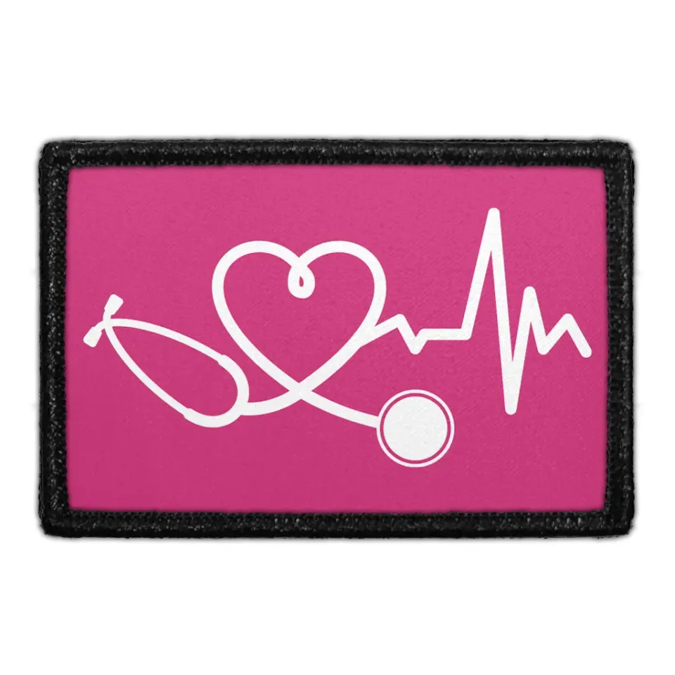 Pull Patch Healthcare Heartbeat Hot Pink patch med velcro