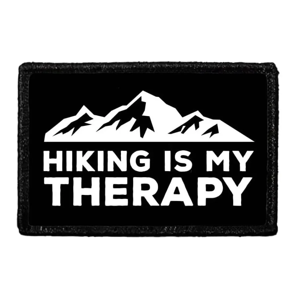 Pull Patch Hiking Is My Therapy patch med velcro vandring
