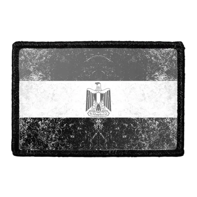 Pull Patch Egypt Flag patch velcro sort hvid distressed