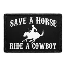Pull Patch Save A Horse Ride A Cowboy patch 76x51 mm velcro