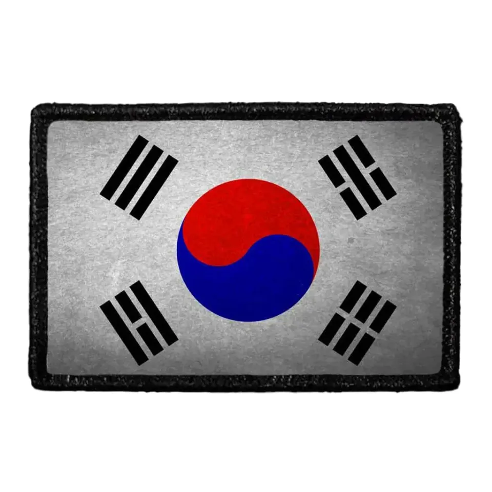 Pull Patch Sydkorea Flag patch farvet distressed velcro