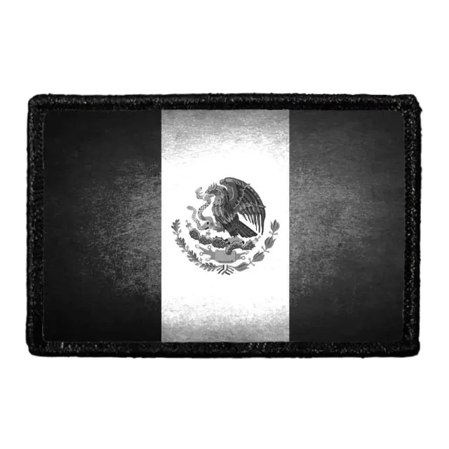 Pull Patch Mexico Flag patch sort hvid slidt