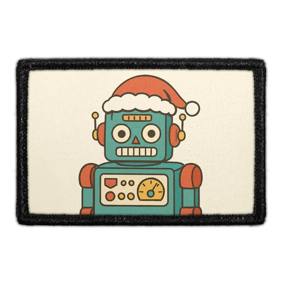 Pull Patch Toy Robot With Santa Hat patch velcro legemotiv