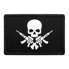 Pull Patch Skull With Guns patch med velcro – våben