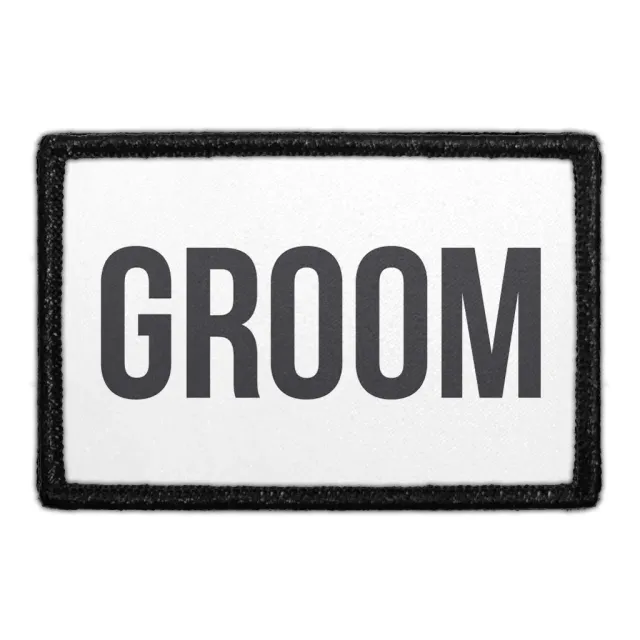 Pull Patch Groom hvid patch velcro bryllup