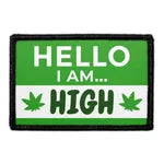 Pull Patch Hello I Am High patch 76 mm sjov tekst