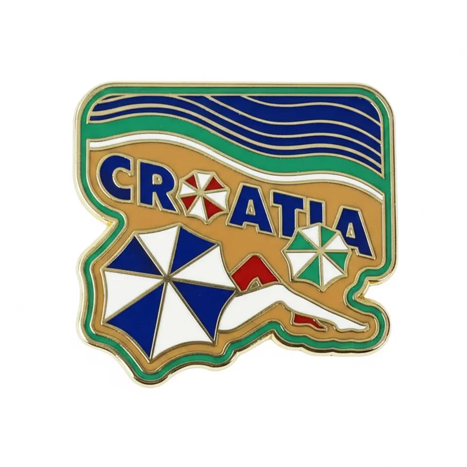 Vagabond Heart Croatia emaljepin 25 mm hård emalje