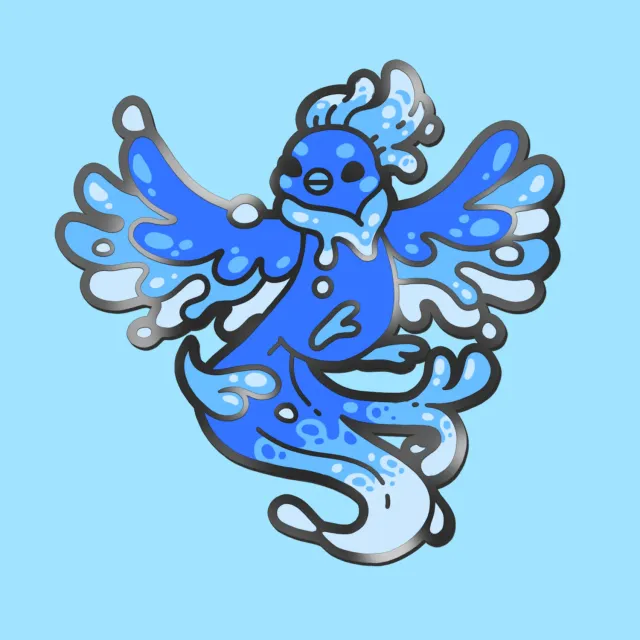 Appleminte Aqua Phoenix pin guld 38 mm