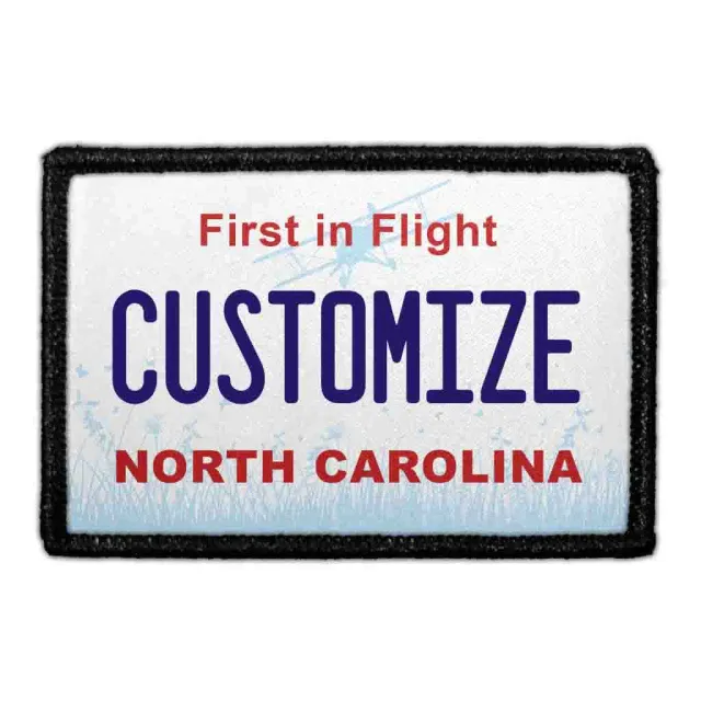 Pull Patch North Carolina nummerplade patch tekst