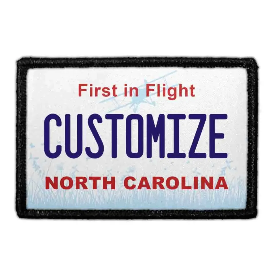 Pull Patch North Carolina nummerplade patch tekst