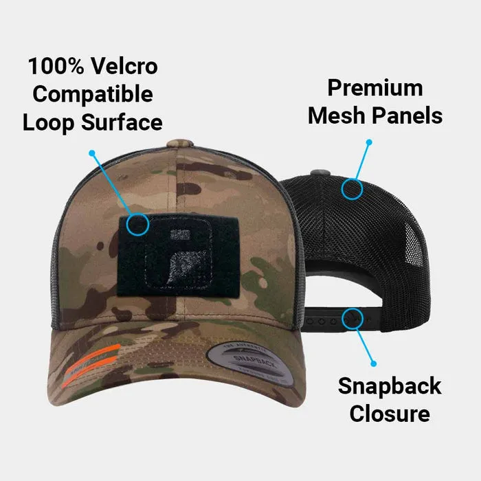 Pull Patch Multicam Trucker kasket camo/sort snapback