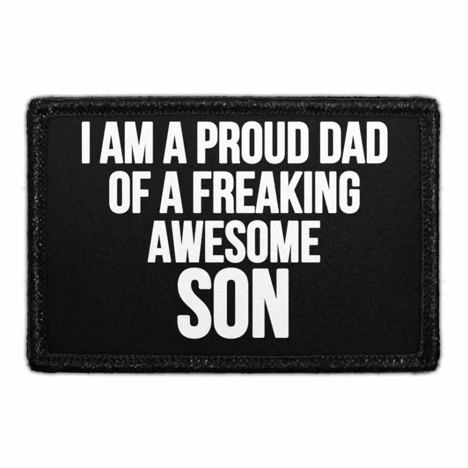 Pull Patch Proud Dad Awesome Son patch velcro stolt far