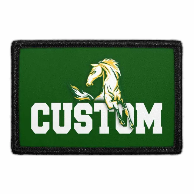Pull Patch Custom Text With Horse patch hvid custom