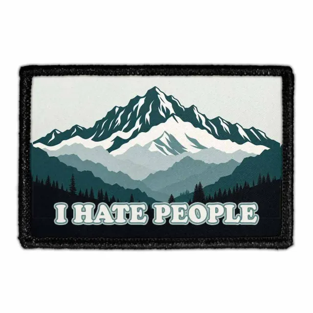 Pull Patch I Hate People Mountains patch med velcro 7,6x5 cm