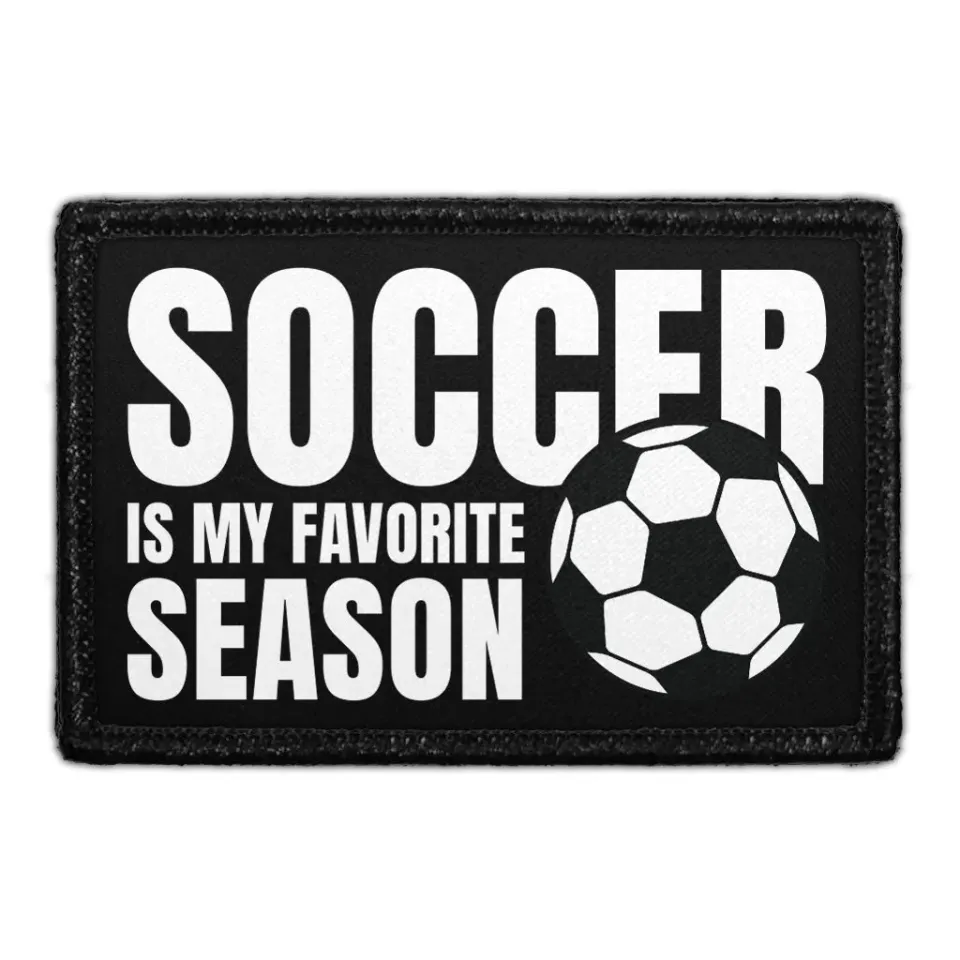 Pull Patch Soccer Is My Favorite Season mærke velcro 76x51 mm
