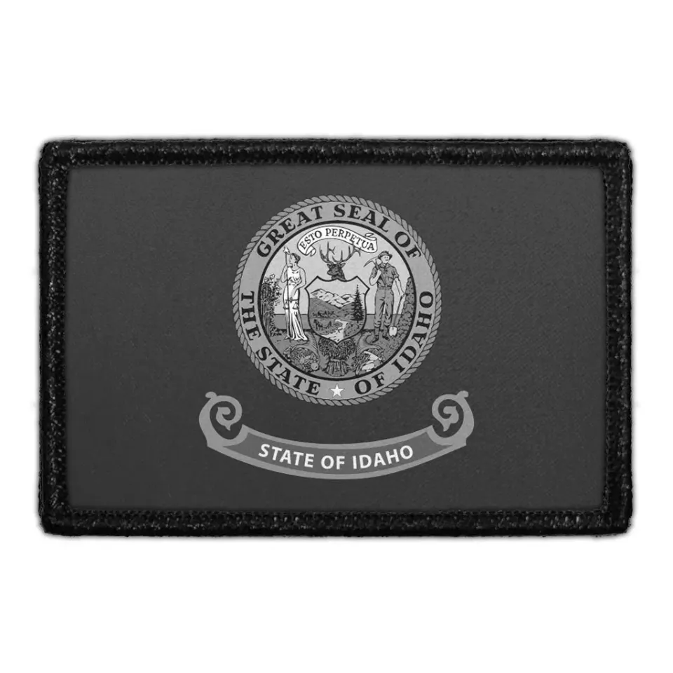 Pull Patch Idaho State Flag patch sort hvid velcro