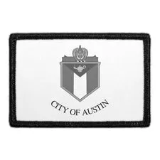Pull Patch Austin City Flag patch sort-hvid velcro