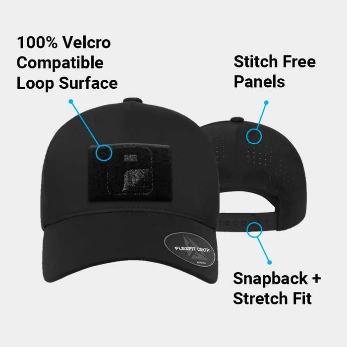 Pull Patch Delta Flexfit Snapback kasket sort