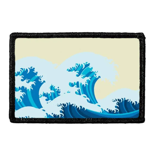 Pull Patch Azure Ocean Wave patch velcro japansk bølge