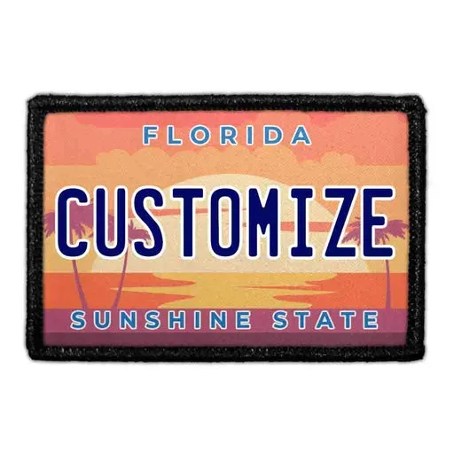 Pull Patch Florida License Plate patch med egen tekst