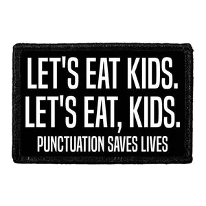 Pull Patch Let's Eat Kids patch velcro 7,6x5 cm grammatik