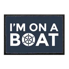 Pull Patch I'm On A Boat patch med velcro – hav