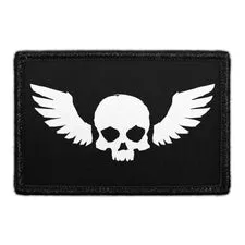 Pull Patch Winged Skull patch med velcro – kranie med vinger